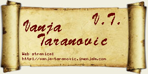 Vanja Taranović vizit kartica